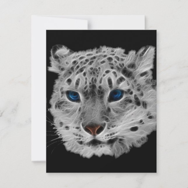 Snow Leopard Fractal Invitation (Front)
