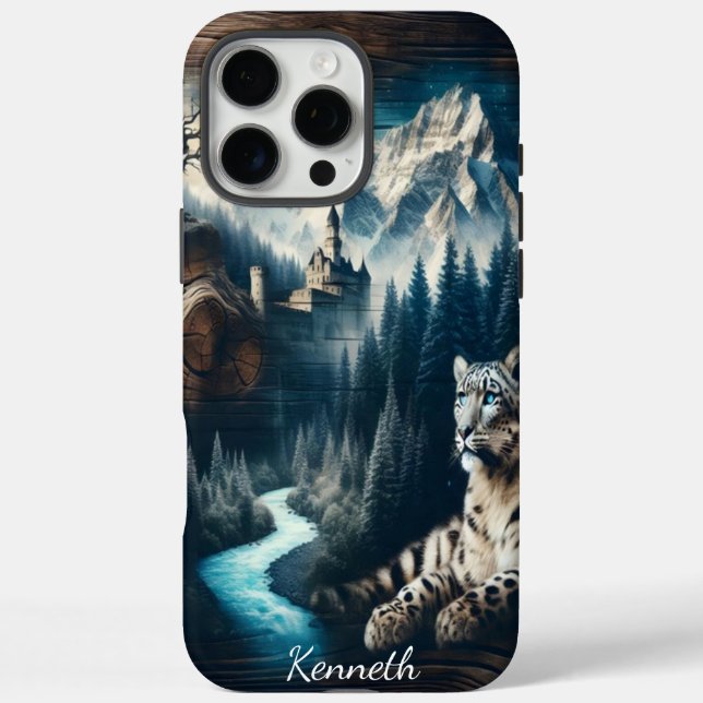 Snow Leopard Gazing at the Castle Case-Mate iPhone Case (Back)