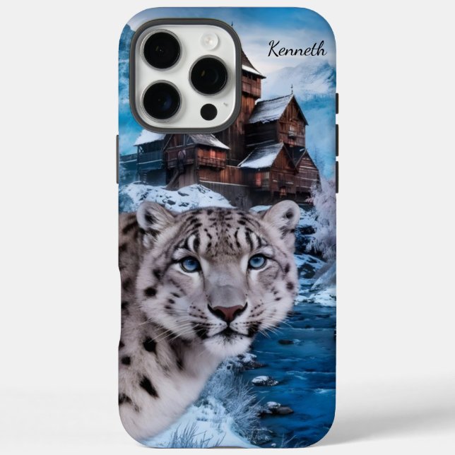 Snow Leopard Gazing By Winter Castle Case-Mate iPhone Case (Back)