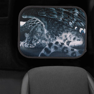 Snow Leopard Guardian Wings Fantasy Wildlife Car Floor Mat