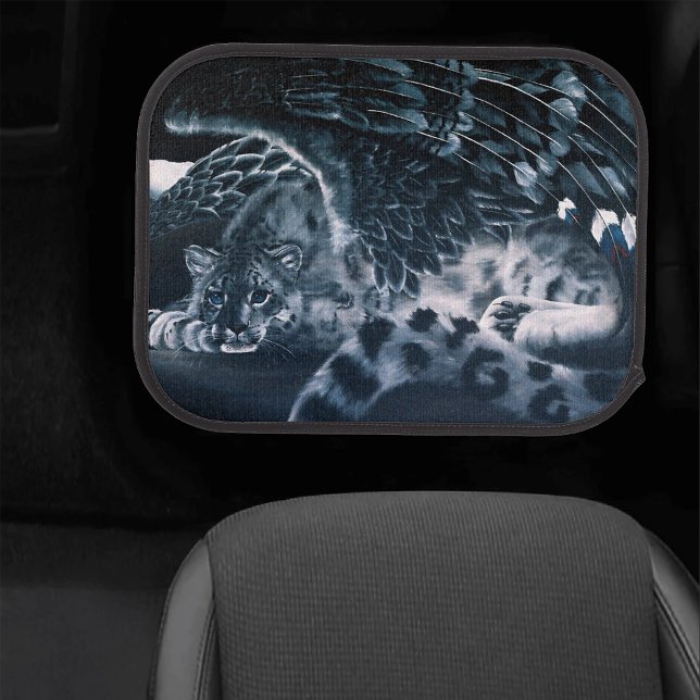 Snow Leopard Guardian Wings Fantasy Wildlife Car Floor Mat (Creator Uploaded)