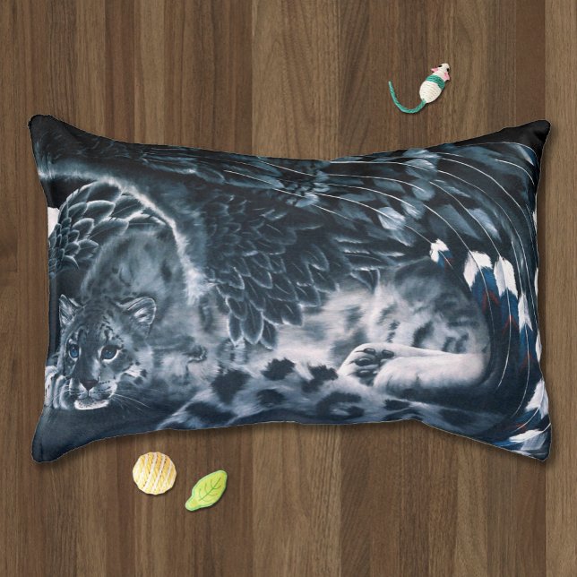 Snow Leopard Guardian Wings Fantasy Wildlife Pet Bed (Creator Uploaded)