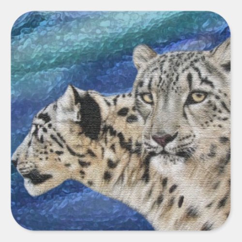 Snow Leopard Habitat Stickers