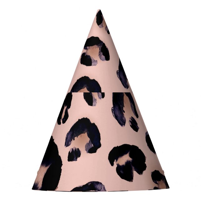 Snow Leopard, Hand Drawn Texture. Party Hat (Front)