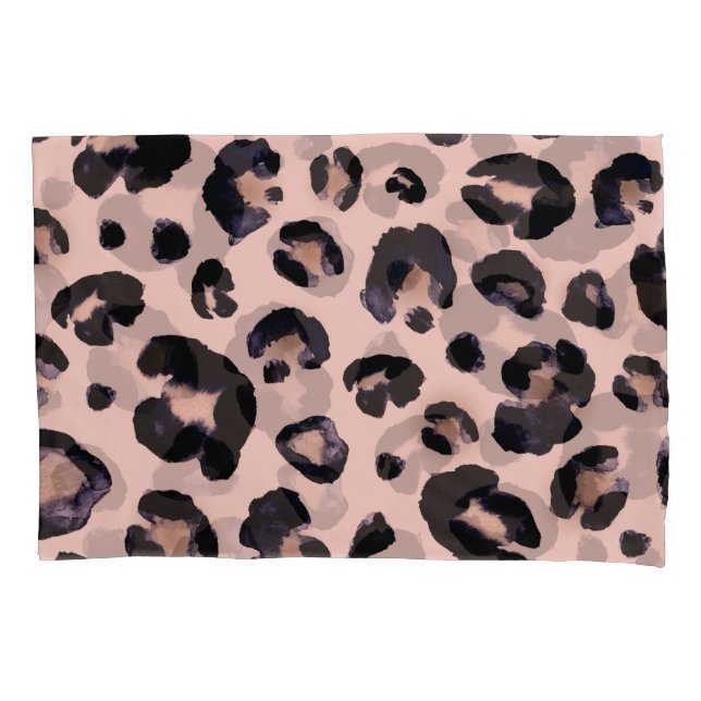 Snow Leopard, Hand Drawn Texture. Pillow Case (Front)