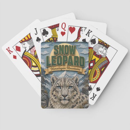 Snow Leopard Himalayan Mountains POPCUT Poker Cards