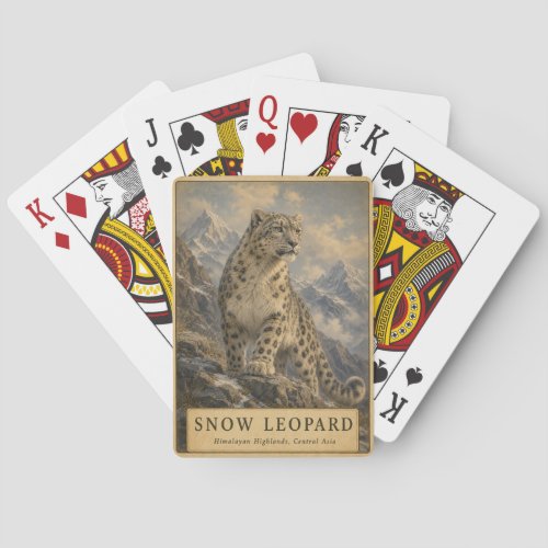 Snow Leopard Himalayan VINTAGE Poker Cards