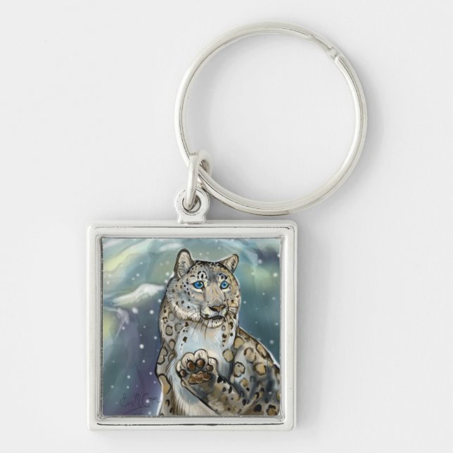 Snow Leopard~ keychain (Front)