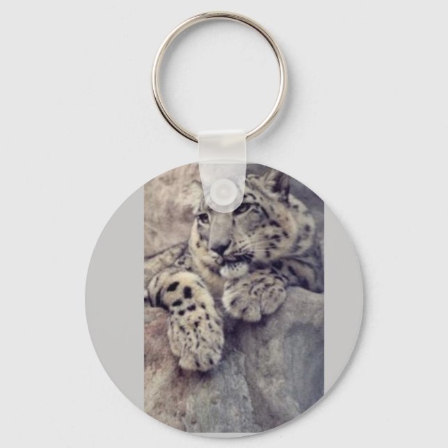 Snow Leopard Keychain (Front)