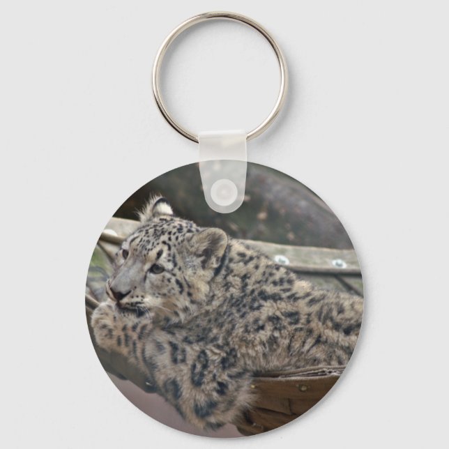 Snow Leopard Keychain (Front)