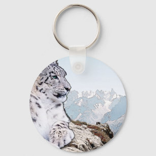 Snow Leopard Keychain