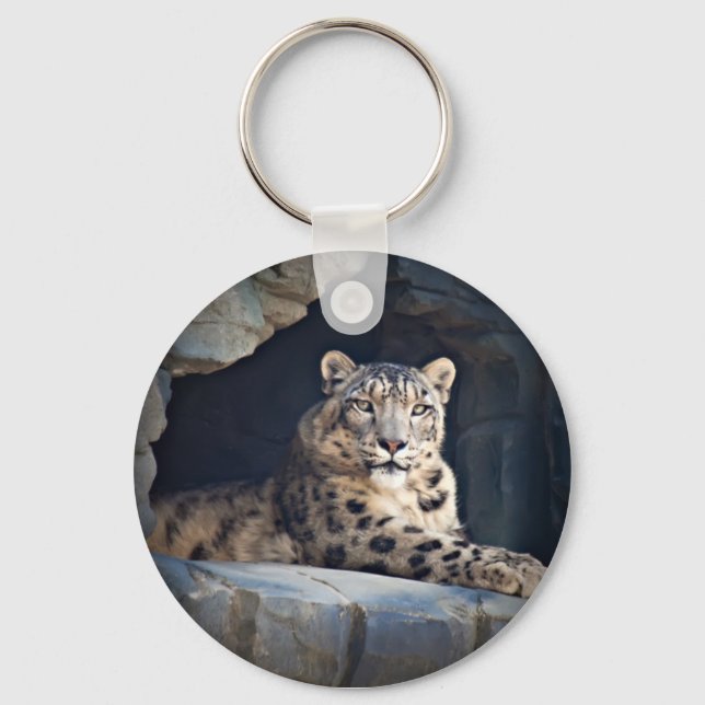 Snow Leopard Keychain (Front)