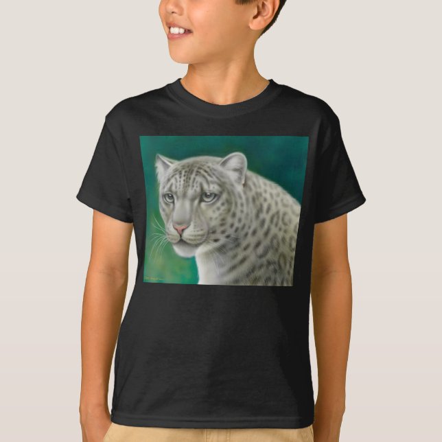 Snow Leopard Kids Dark T-Shirt (Front)