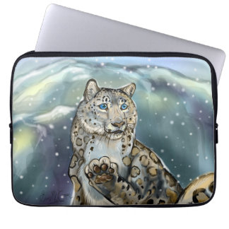 Snow Leopard Laptop Sleeve