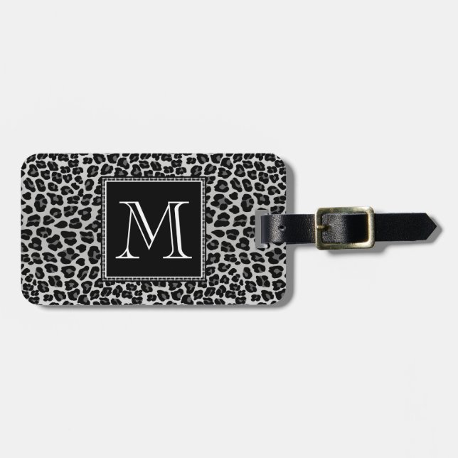Snow leopard luggage tag (Front Horizontal)