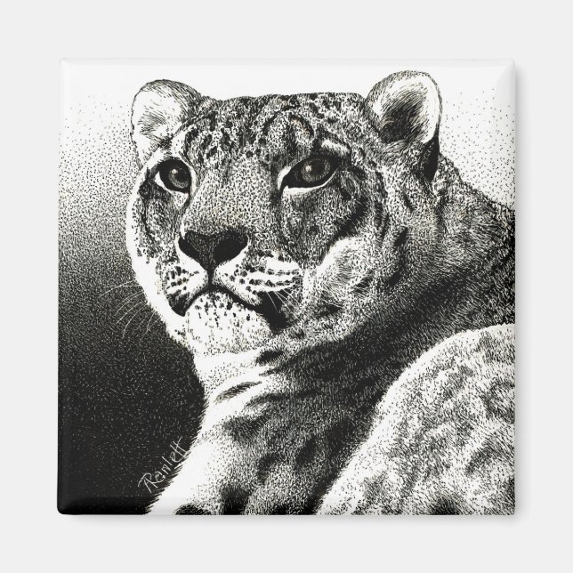 Snow Leopard Magnet (Front)
