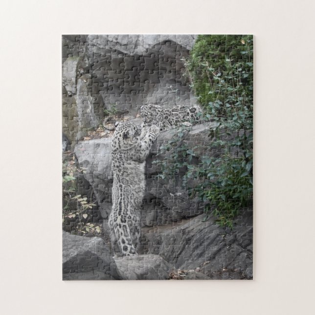 Snow Leopard Mother and Cub Jigsaw Puzzle (Vertical)