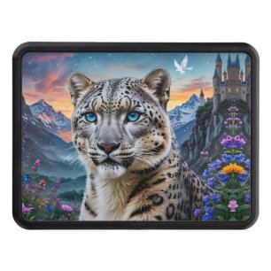 Snow Leopard Mountain Castle At Sunset Hitch Cover