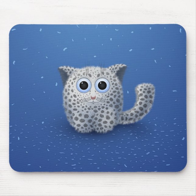 Snow Leopard Mouse Pad (Front)