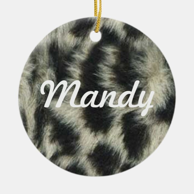 Snow Leopard Name Ornament (Front)