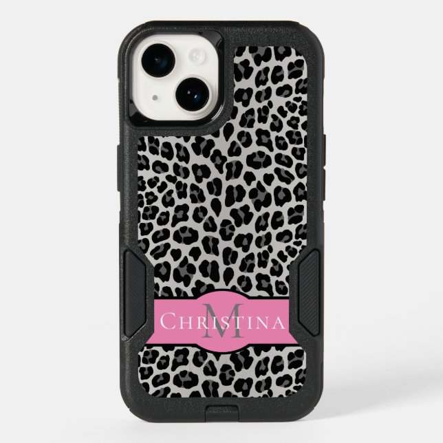Snow leopard name otterbox iPhone case (Back)