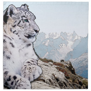 Snow Leopard Napkin
