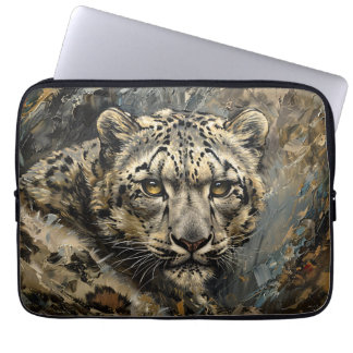 Snow Leopard Oil Painting Laptop Sleeve