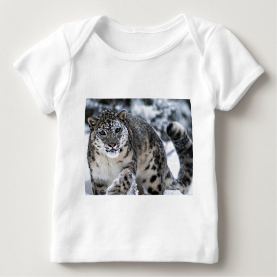 Snow Leopard on the Prowl Baby T-Shirt