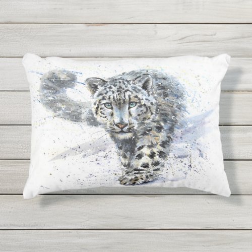 Snow leopard outdoor pillow