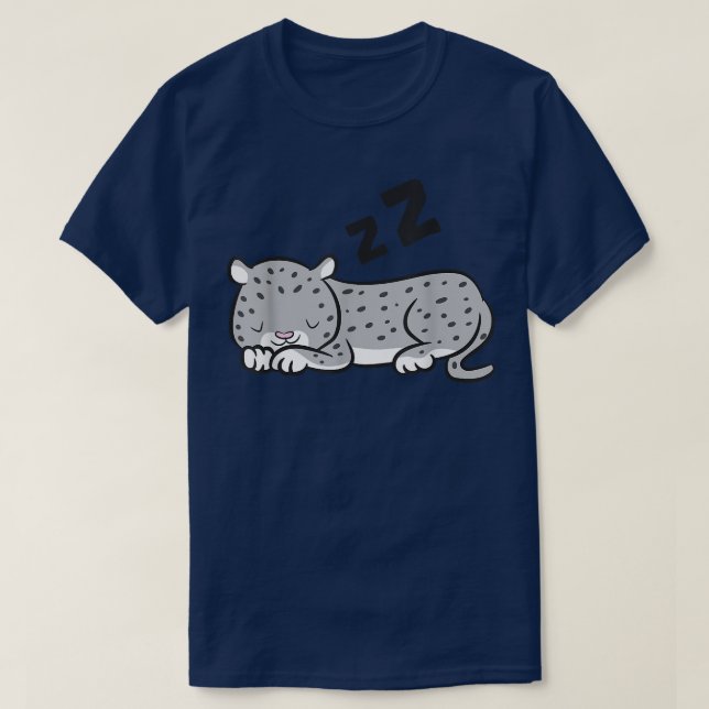 Snow Leopard Pajamas Cute Sleeping Snow Leopards  T-Shirt (Design Front)