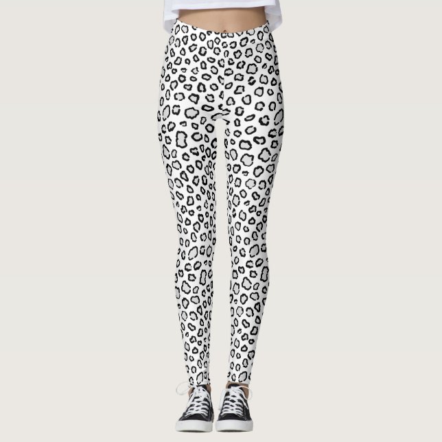 Snow Leopard Pattern Leggings (Front)