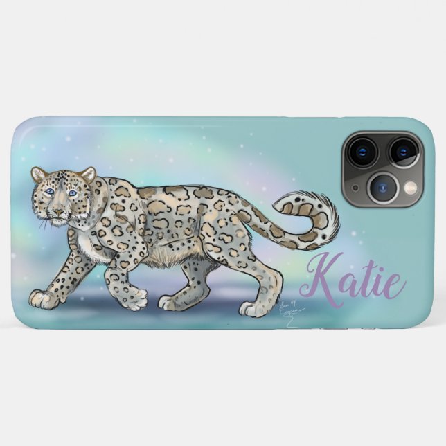 Snow Leopard~Personalized Case-Mate iPhone Case (Back (Horizontal))
