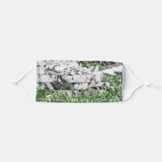 Snow Leopard (photo) Adult Cloth Face Mask (Front, Folded)