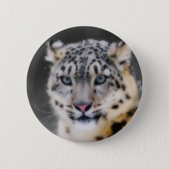 Snow Leopard Pinback Button by Wilderzoo at Zazzle