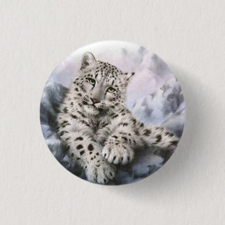 Snow leopard pinback button