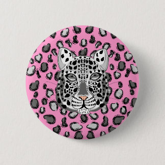 Snow Leopard Pinback Button