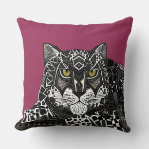 snow leopard pink throw pillow