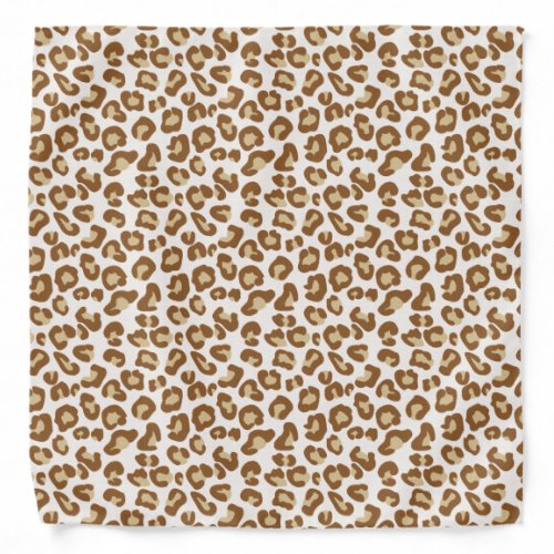 Snow Leopard Print Beige Tan and Cream Bandana