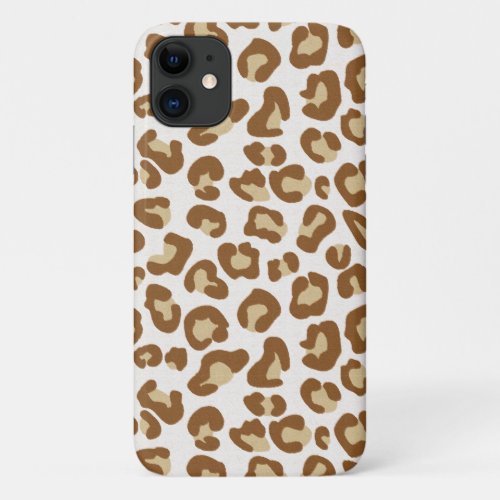 Snow Leopard Print Beige Tan and Cream iPhone 11 Case