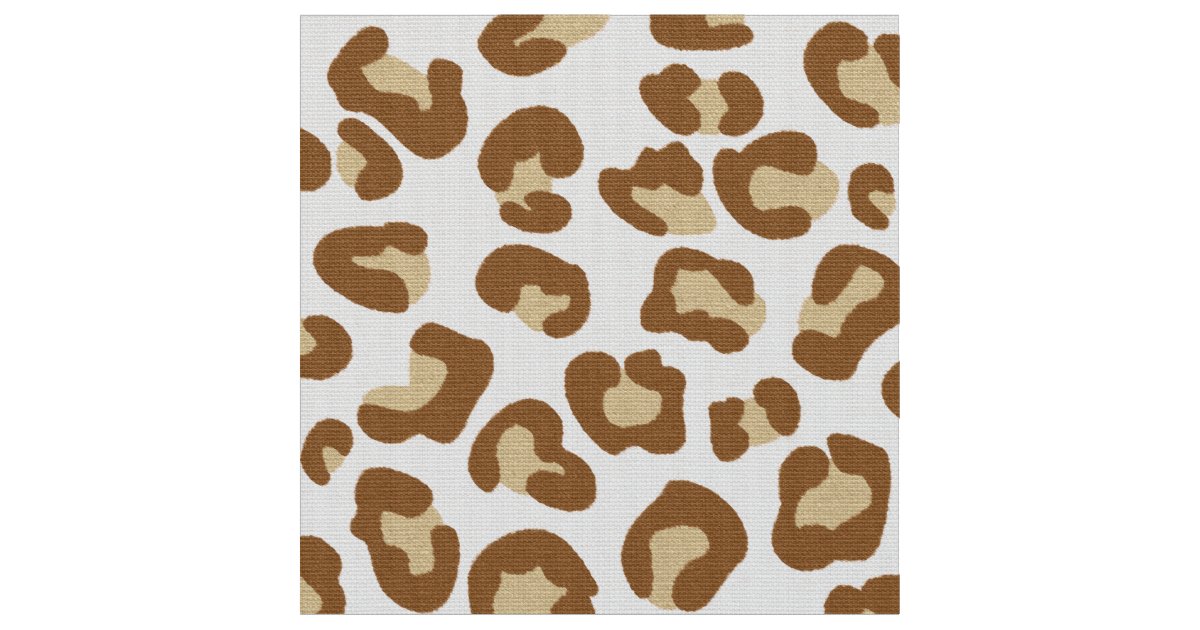 Snow Leopard Print, Beige, Tan, and Cream Fabric | Zazzle