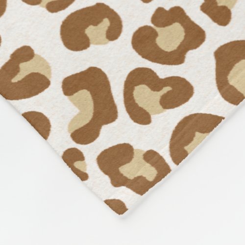Snow Leopard Print Beige Tan and Cream Fleece Blanket