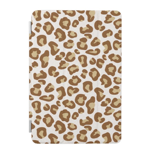 Snow Leopard Print, Beige, Tan, and White iPad Mini Cover (Front)