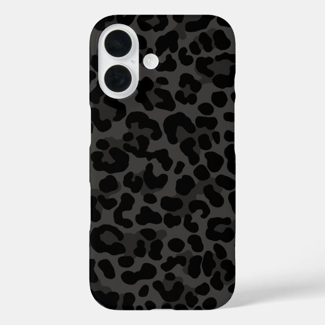 Snow Leopard Print Black Trendy Pattern Case-Mate iPhone Case (Back)