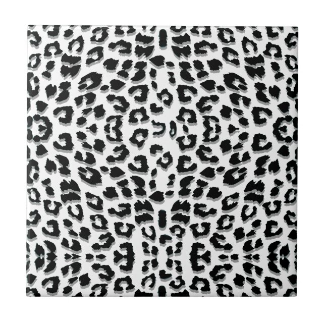 Snow Leopard Print Custom Ceramic Tile (Front)