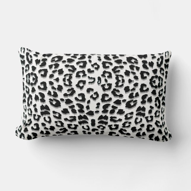 Snow Leopard Print Custom Lumbar Pillow (Front)