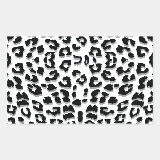 Snow Leopard Print Custom Rectangular Sticker