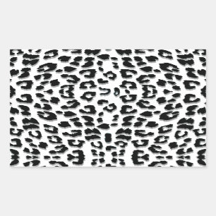 Snow Leopard Print Custom Rectangular Sticker