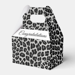 Snow leopard print favor boxes