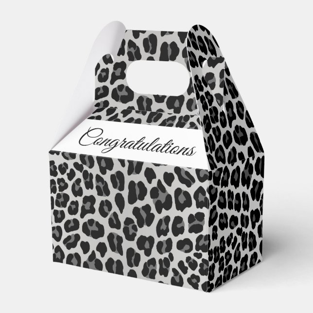 Snow leopard print favor boxes (Front Side)