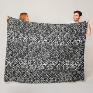 Snow leopard print fleece blanket